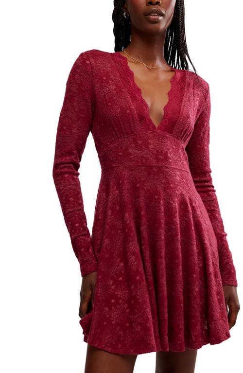 FREE PEOPLE FREE PEOPLE ALL YOURS LACE LONG SLEEVE MINIDRESS