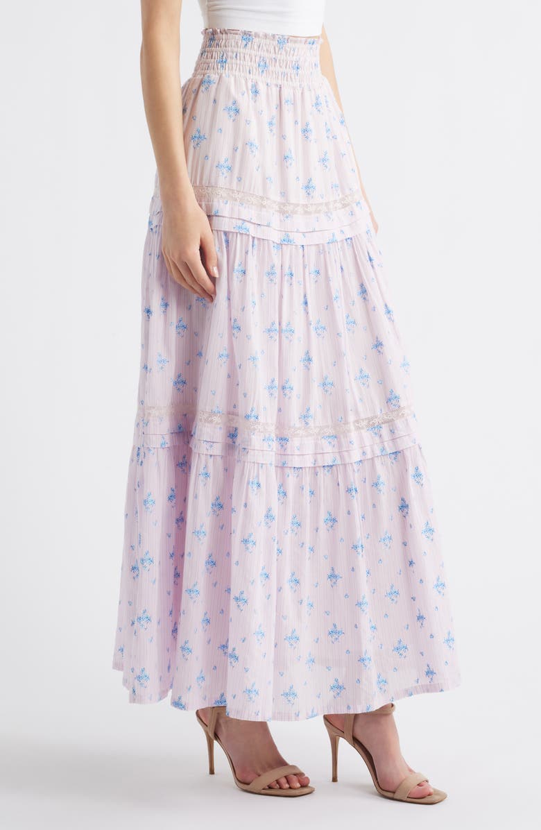 LoveShackFancy Phia Maxi Skirt, Alternate, color, Lilac Tide