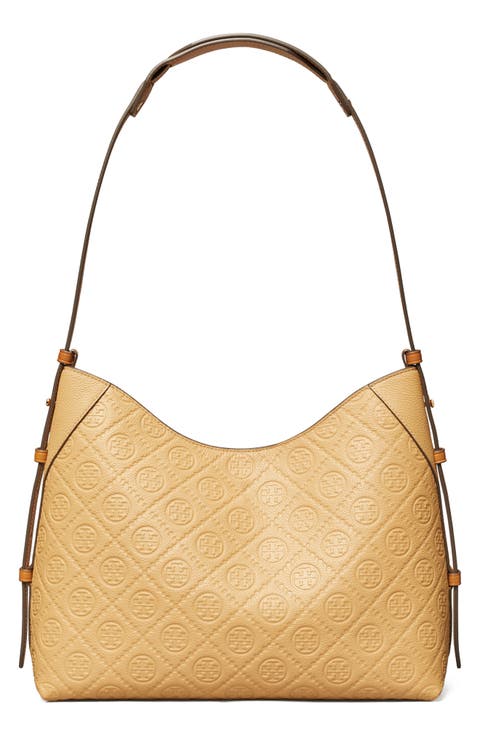 T Monogram Pebble Leather Messenger Bag