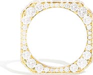 Campbell + Charlotte Spark Side Stone Etched Stacking Band Ring