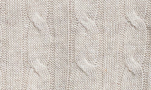 Brooks Brothers Cable Stitch Linen Crewneck Sweater In Oat Marl Linen