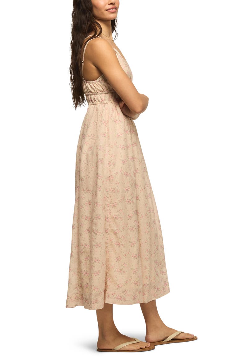 Empire Waist Midi Dress, Alternate, color, CREAM MULTI
