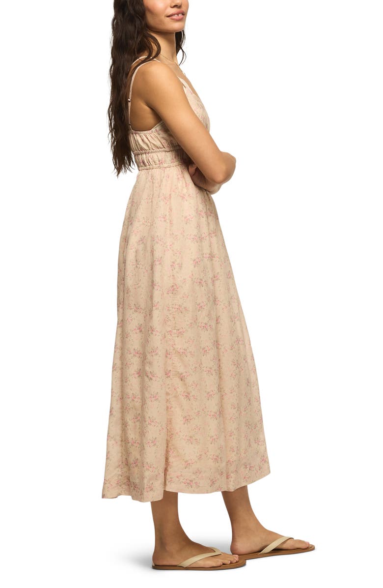 Lucky Brand Empire Waist Midi Dress, Alternate, color, Cream Multi