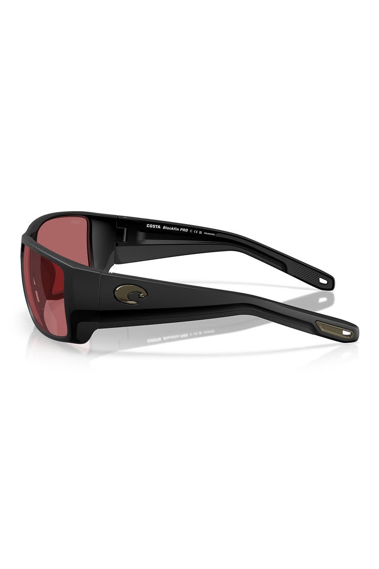 60mm Blackfin Pro Polarized Pillow Sunglasses, Alternate, color, MATTE BLACK / ROSE 580G