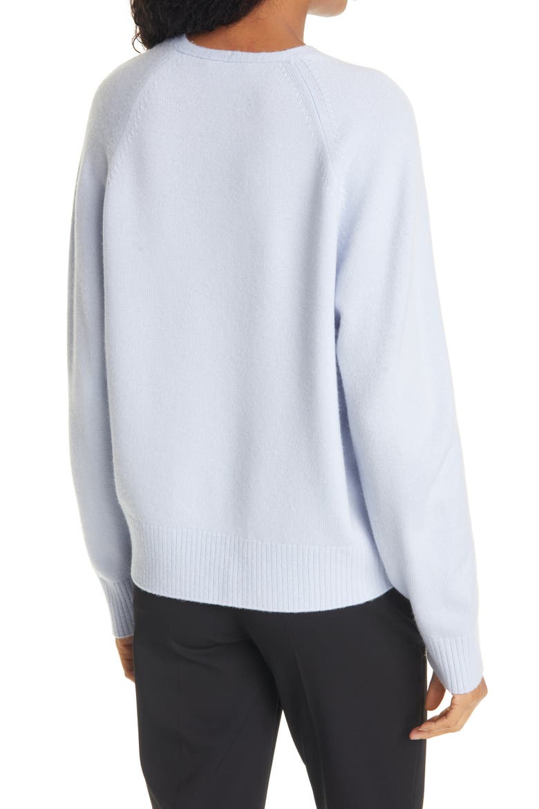 V-Neck Ribbed Wool & Cashmere Blend Sweater, Alternate, color, POWDER BLUE