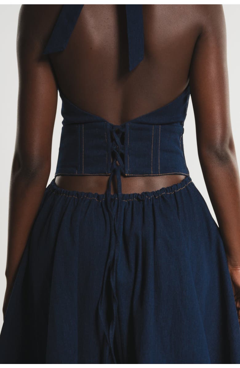 OFUURE Denim Diane Midi Dress, Alternate, color, Denim Blue