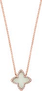 EFFY 14K Rose Gold Mother of Pearl Clover Diamond Necklace