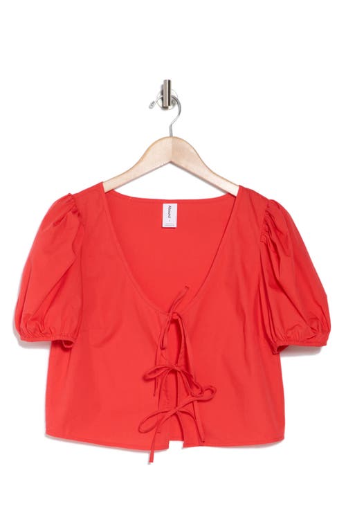 Abound Tie Front Cotton Poplin Crop Top