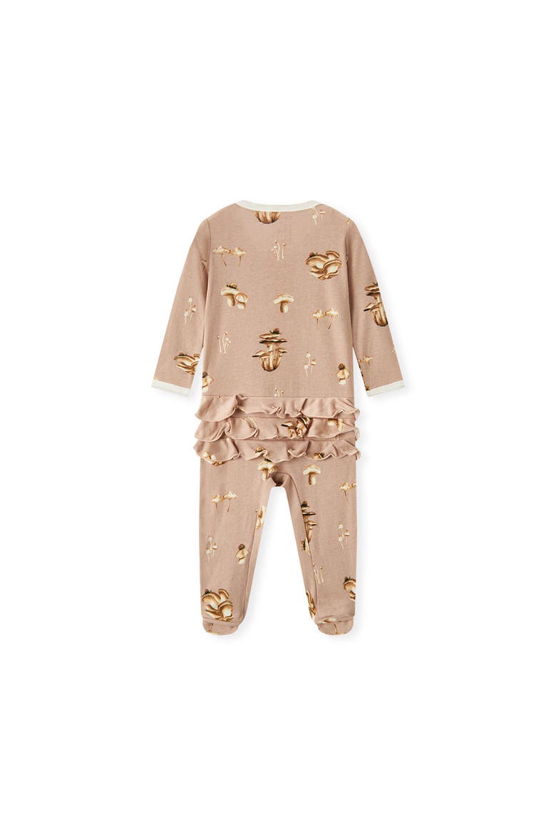 Organic Cotton Ruffle Footed Romper, Alternate, color, Mushroom