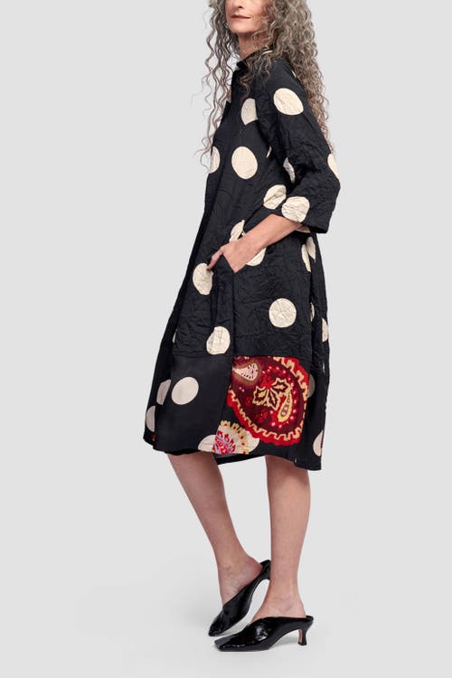 ALEMBIKA ALEMBIKA POLKA DOTS MIXED PRINT SHIRT DRESS
