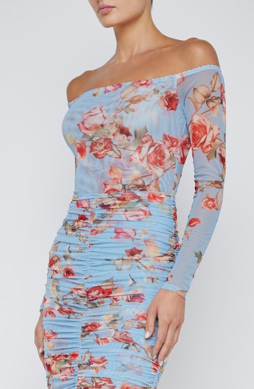 L AGENCE L'AGENCE PEONIE FLORAL OFF THE SHOULDER MESH BODYSUIT