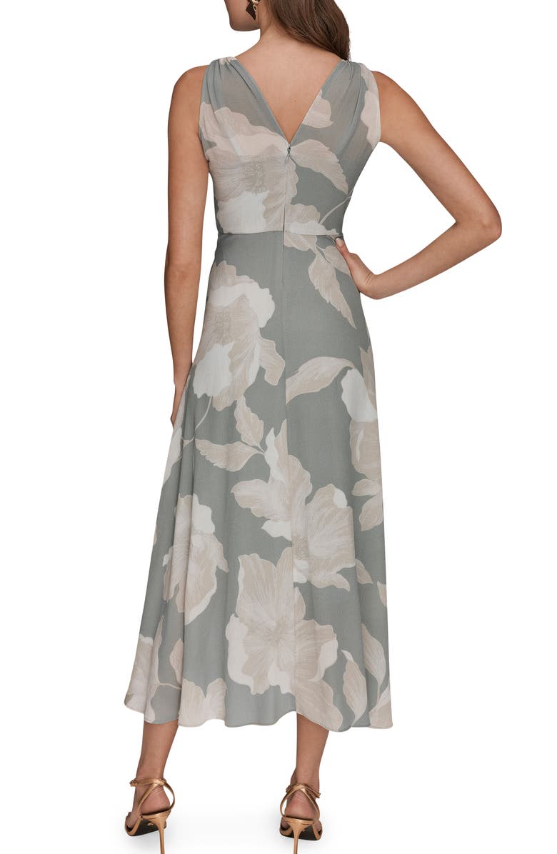 Donna Karan New York Faux Wrap Midi Dress, Alternate, color, Weathered Sage Multi
