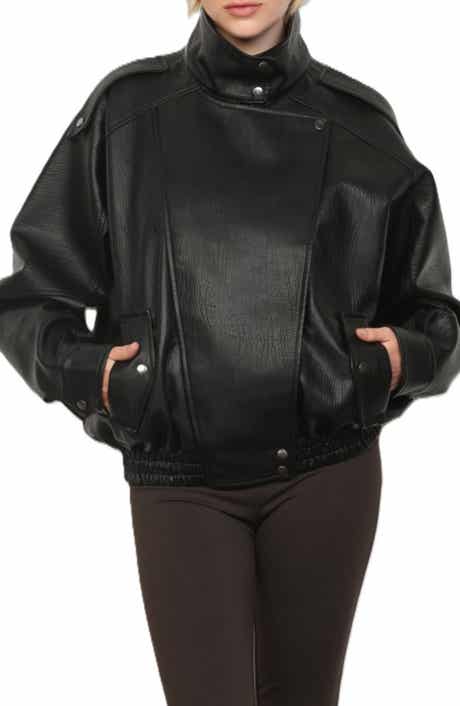 Textured Faux Leather Jacket