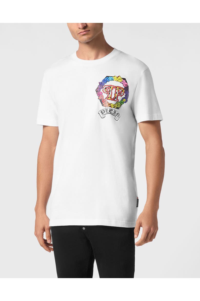 T-Shirt Round Neck Ss Men, Main, color, white