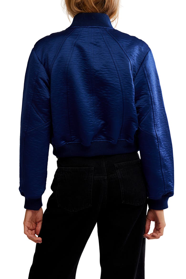 Ellie Satin Bomber Jacket, Alternate, color, COSMIC