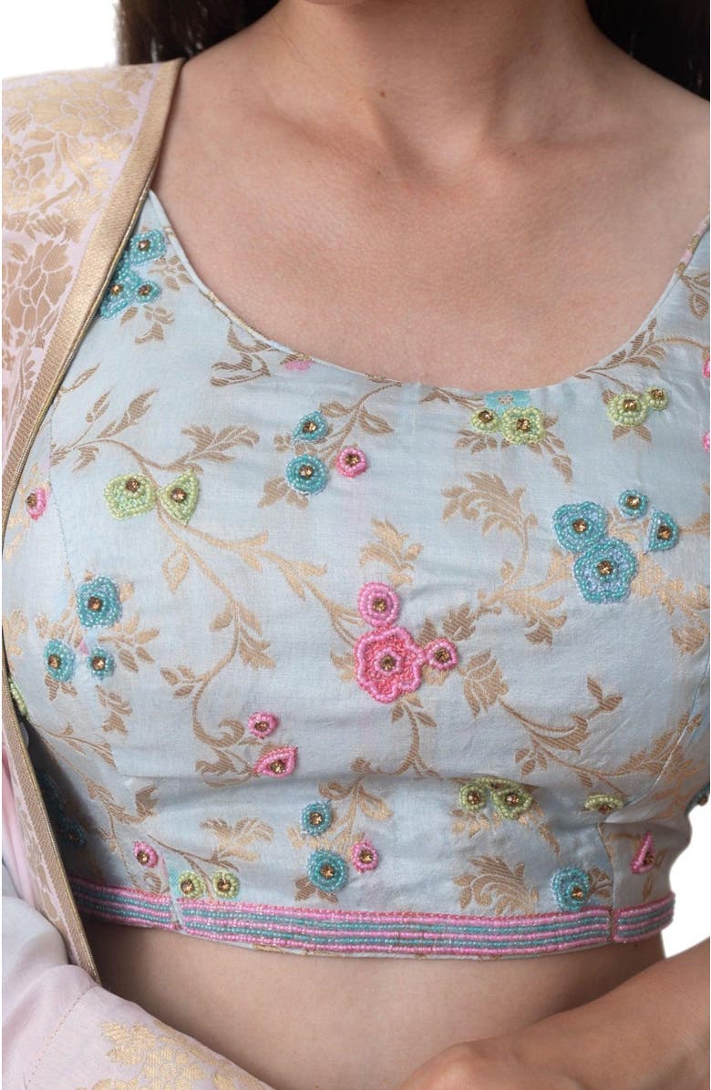 RAAS Bethany Hand Tie Dye Lehenga Choli, Alternate, color, Light Blue Multi