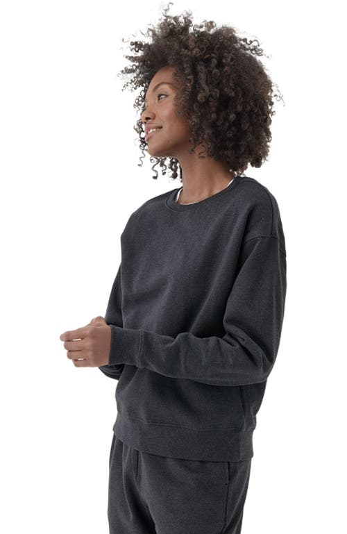 Pact Organic Brushed Fleece Crew Sweatshirt In Blue