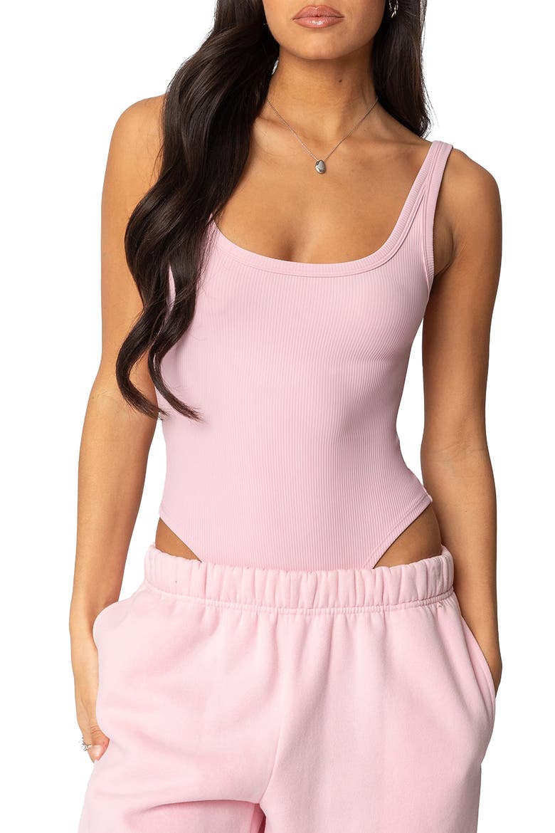 Lakely Rib Tank Bodysuit, Main, color, PINK