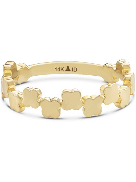 Clover Ring in 14K Gold, 4mm