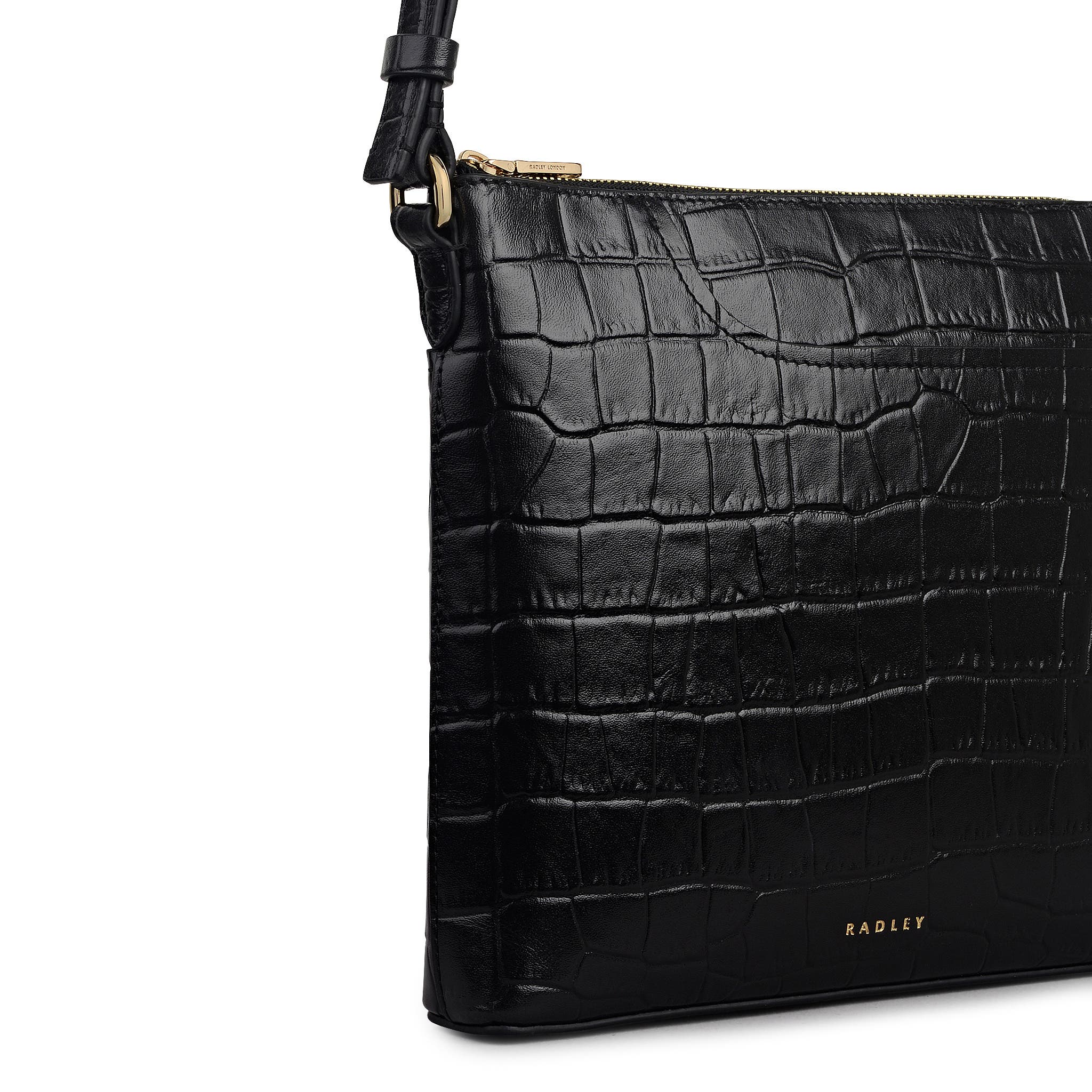 Radley Pockets - Faux Croc Small Ziptop Crossbody Bag, Alternate, color, 