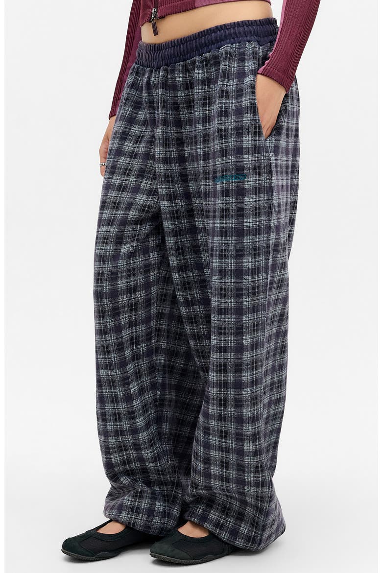 Harri Check Baggy Sweatpants, Alternate, color, NAVY