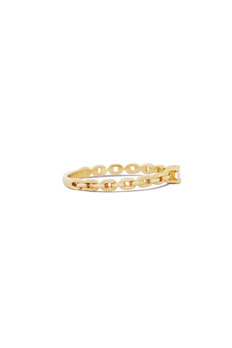 Diamond Oval Link Ring, Alternate, color, Yellow Gold