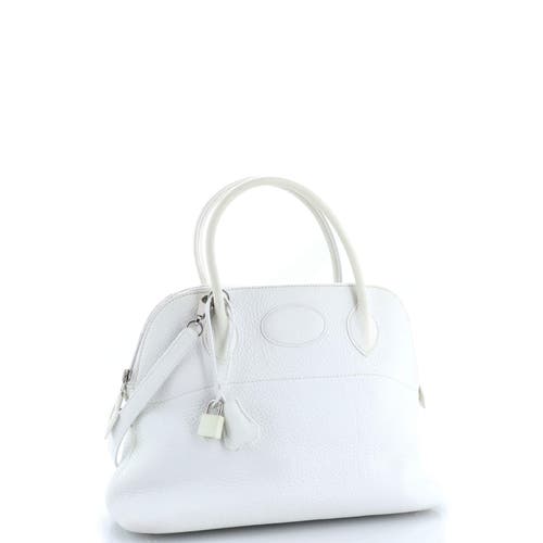 Pre-owned Hermes Hermes Bolide Bag Clemence 31 In White