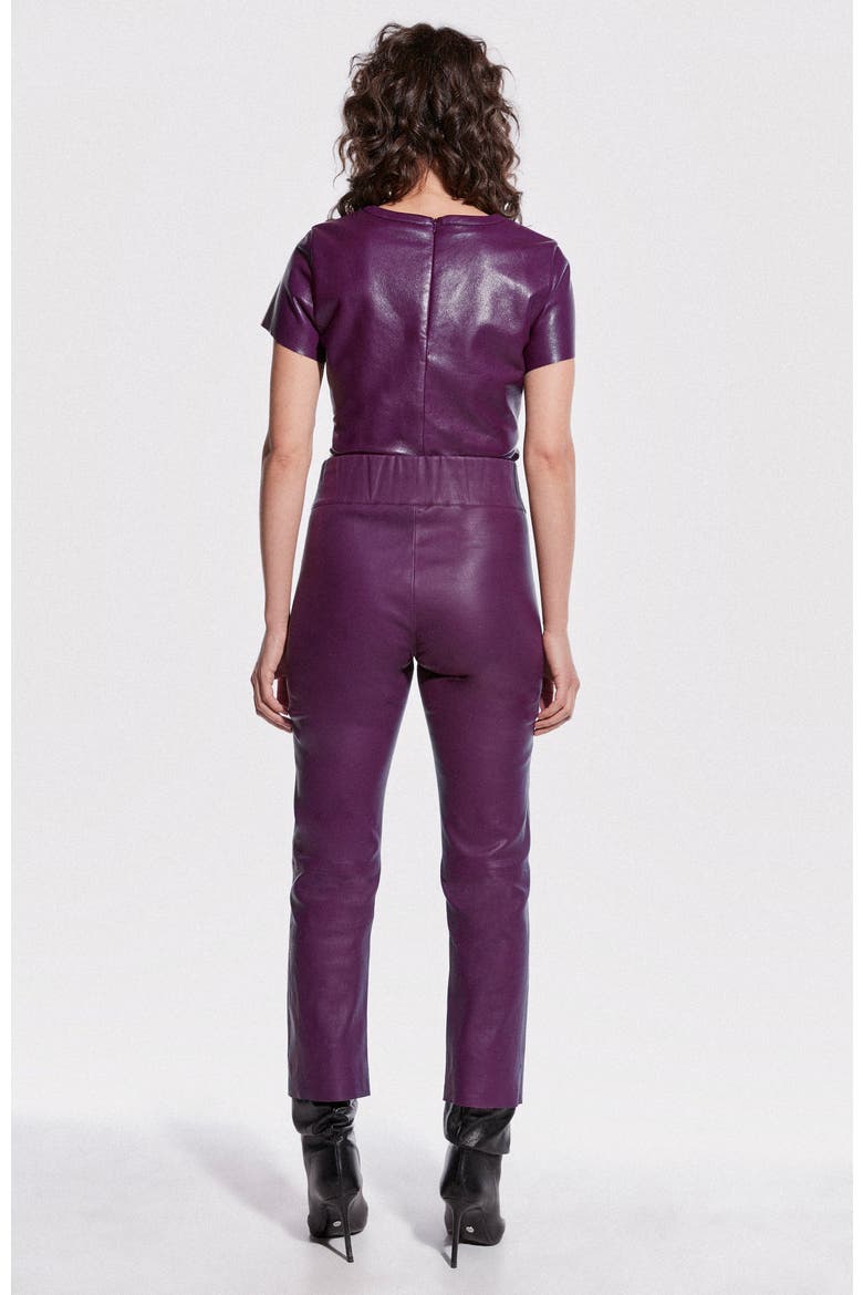 New Guard Recycled Leather Tee, Alternate, color, Plum Wine