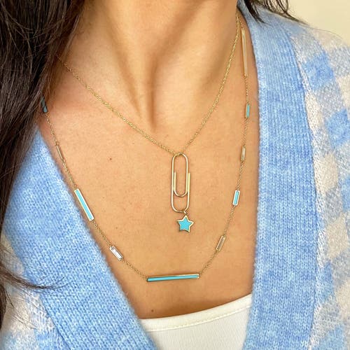 The Lovery Fine Jewelry Turquoise Star Charm In Gold