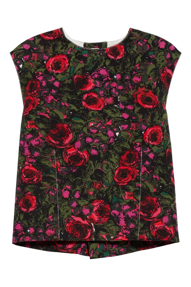 Amarcord Floral Print Faille Top, Alternate, color, AMC STARLIGHT PINK