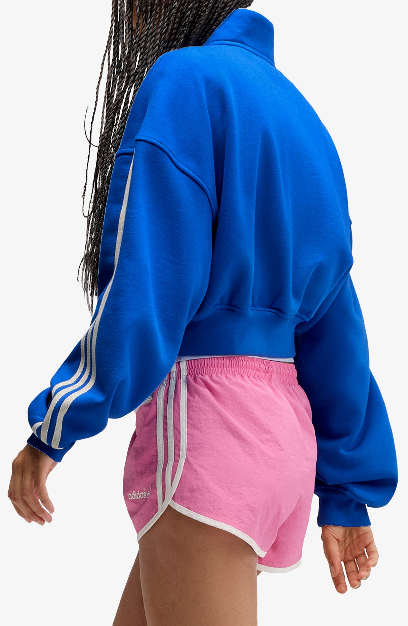 adidas Originals 3-Stripes Firebird Half Zip Sweatshirt (Women) | Nordstrom