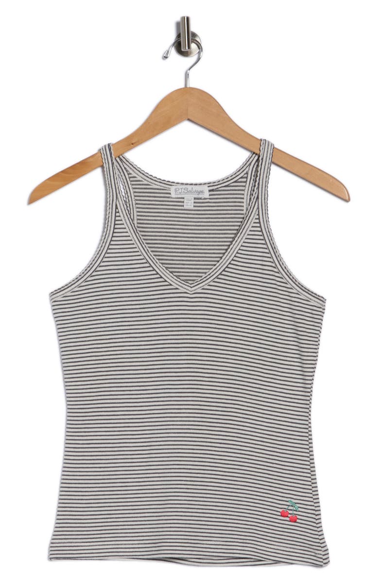 PJ Salvage Life Is Sweet Pajama Tank, Alternate, color, Dark Charcoal