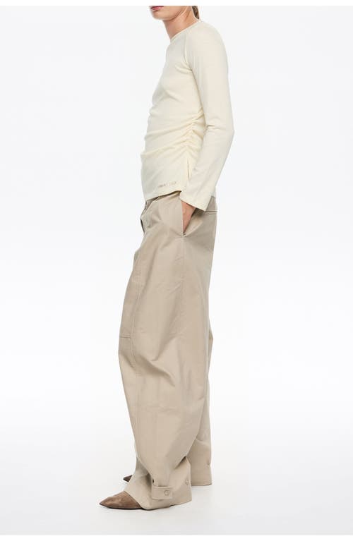 Bimba Y Lola Adjustable Barrel Leg Trousers In Gray