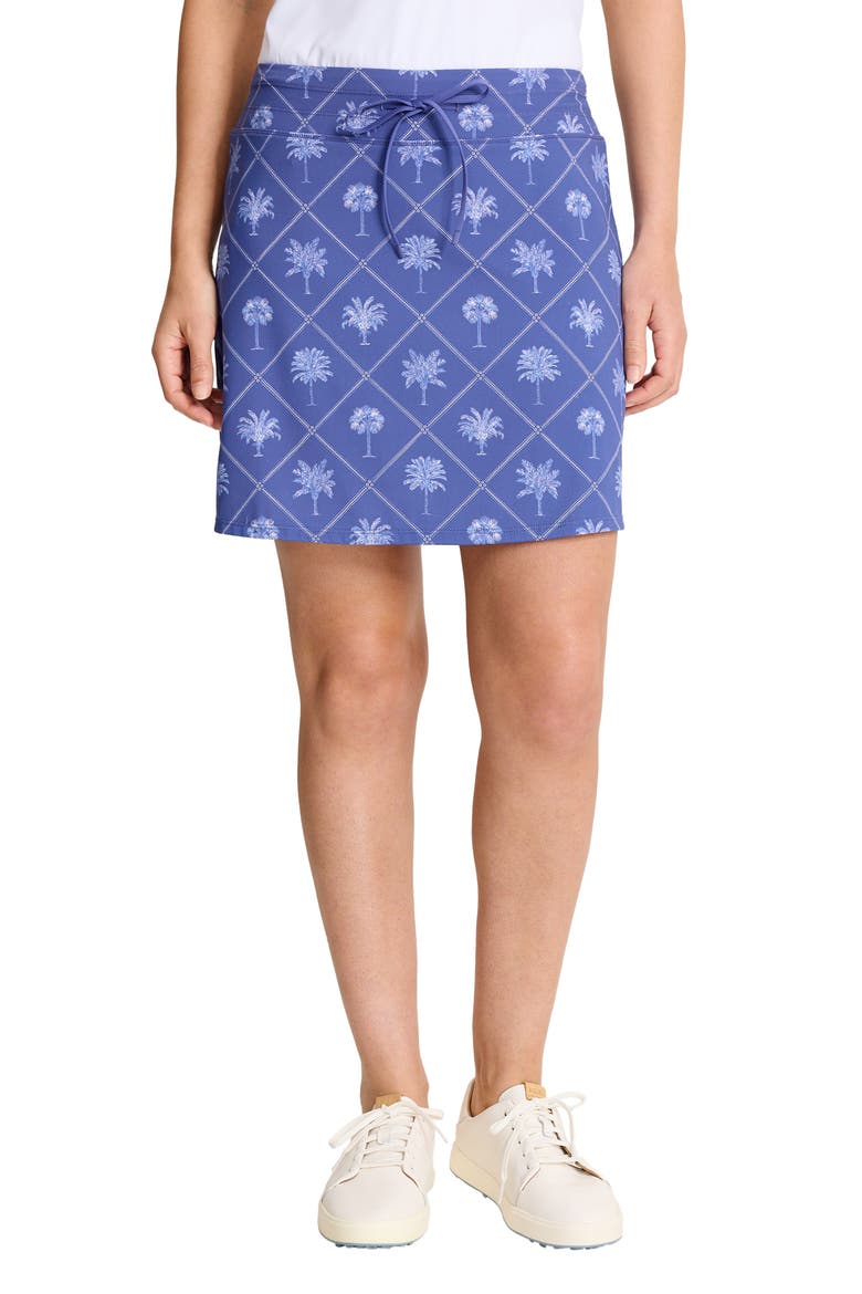 Abby Getaway Frond Print Skort, Main, color, SANIBEL BLUE