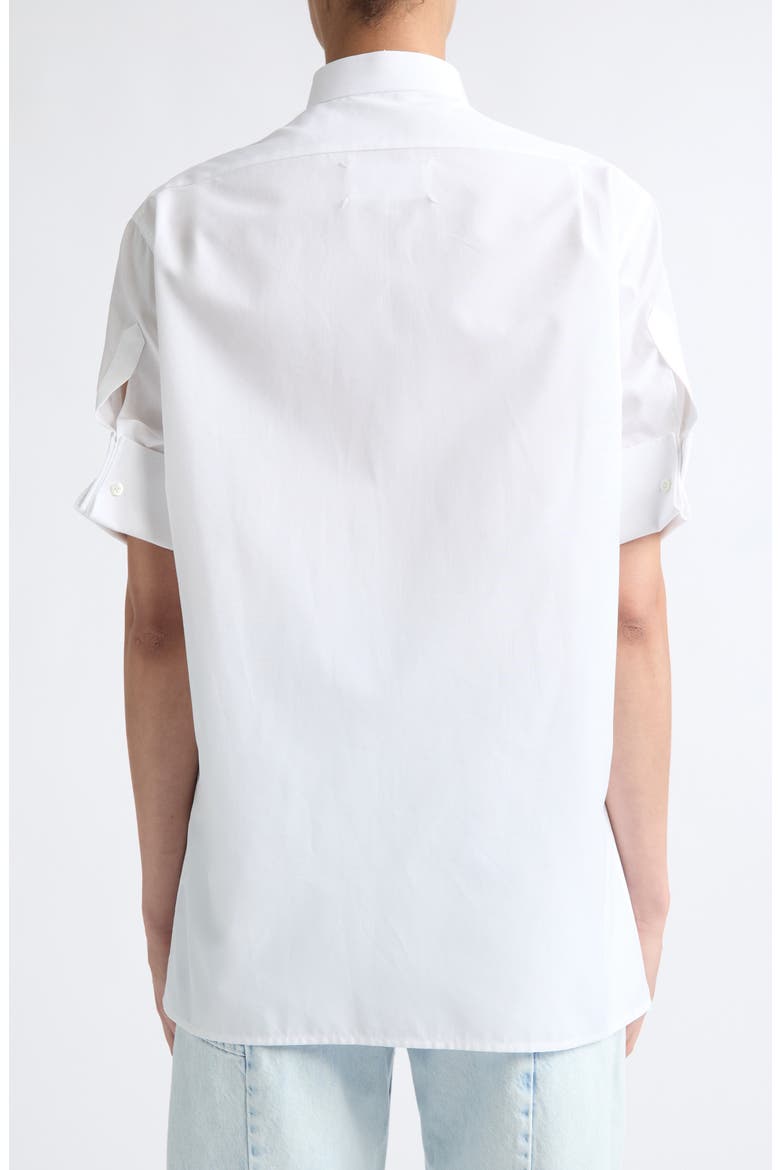 Short Sleeve Cotton Poplin Snap-Front Shirt, Alternate, color, WHITE