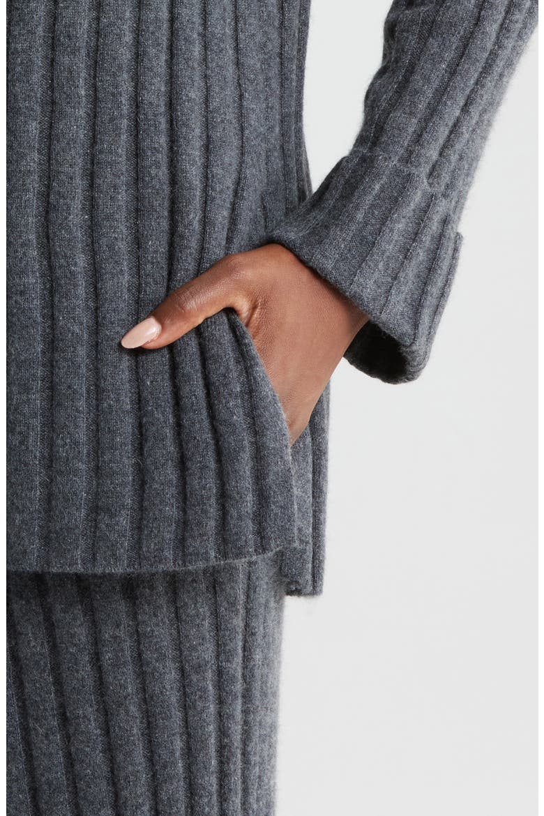 Ribbed Cashmere Lounge Set, Alternate, color, GREY DARK CHARCOAL HEATHER