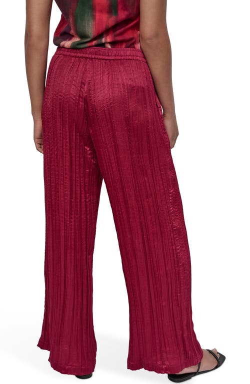 Dkny Crushed Drawstring Wide Leg Pants In Red
