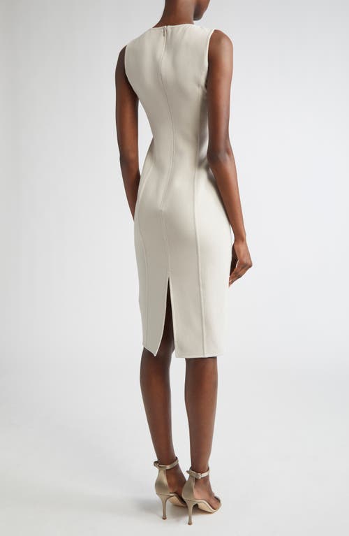 Michael Kors Collection Double Face Stretch Crepe Sheath Dress In White