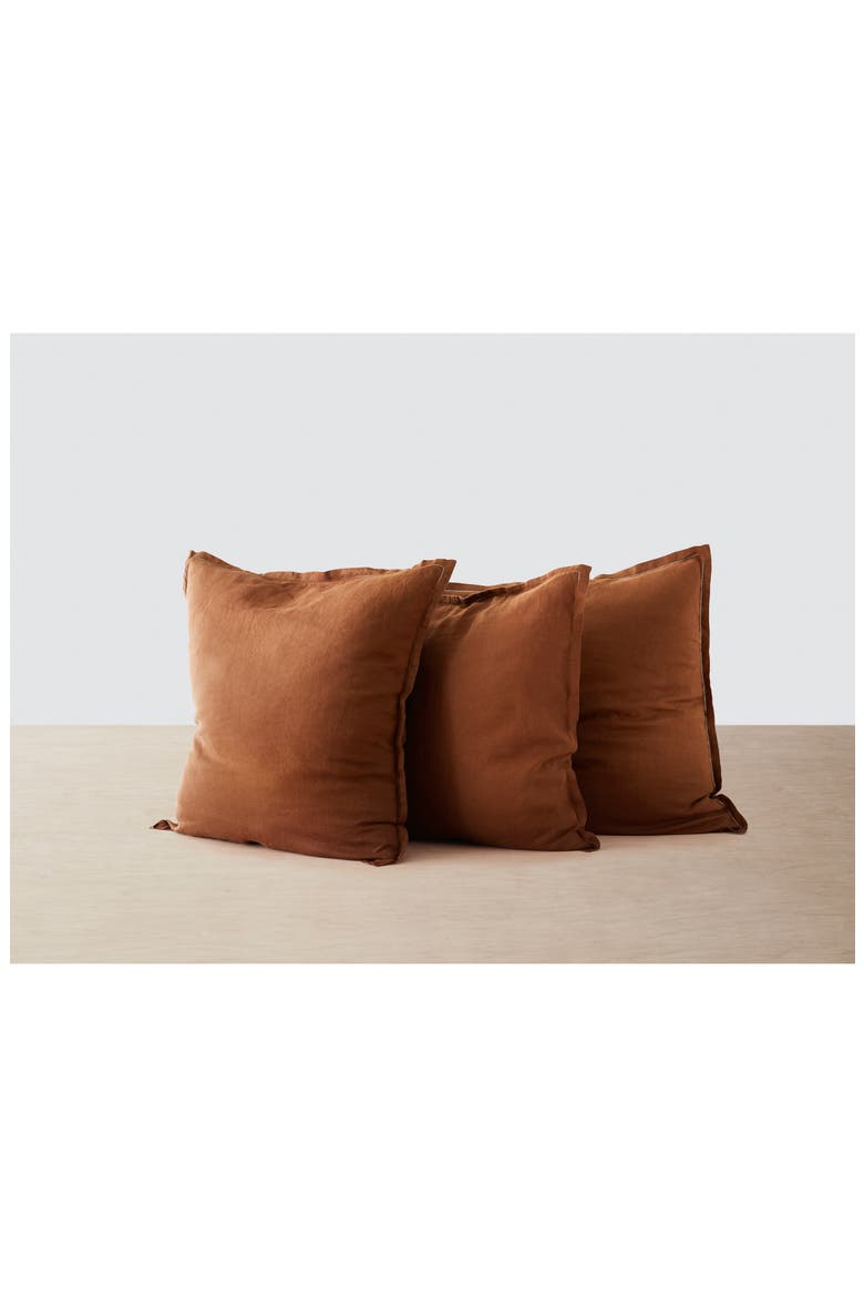 Stonewashed Linen Pillow Sham, Alternate, color, SIENNA