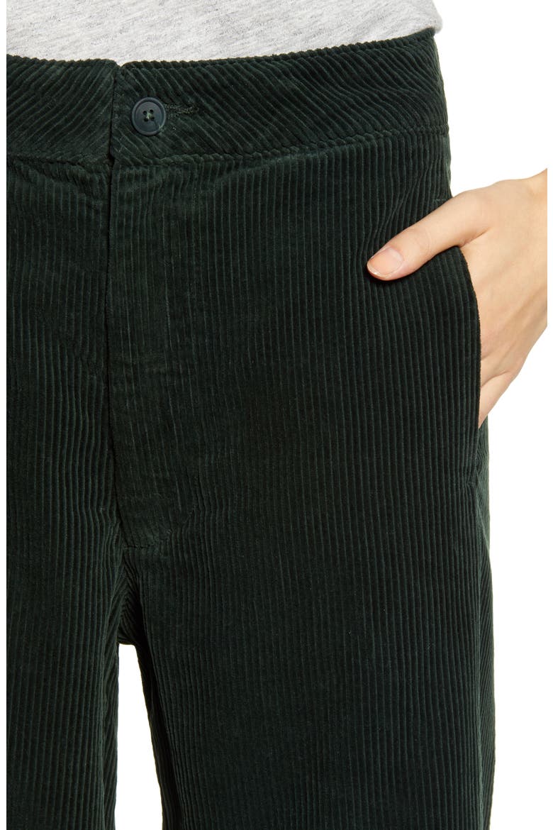 The Tomas High Waist Wide Leg Corduroy Trousers, Alternate, color, PINE NEEDLE
