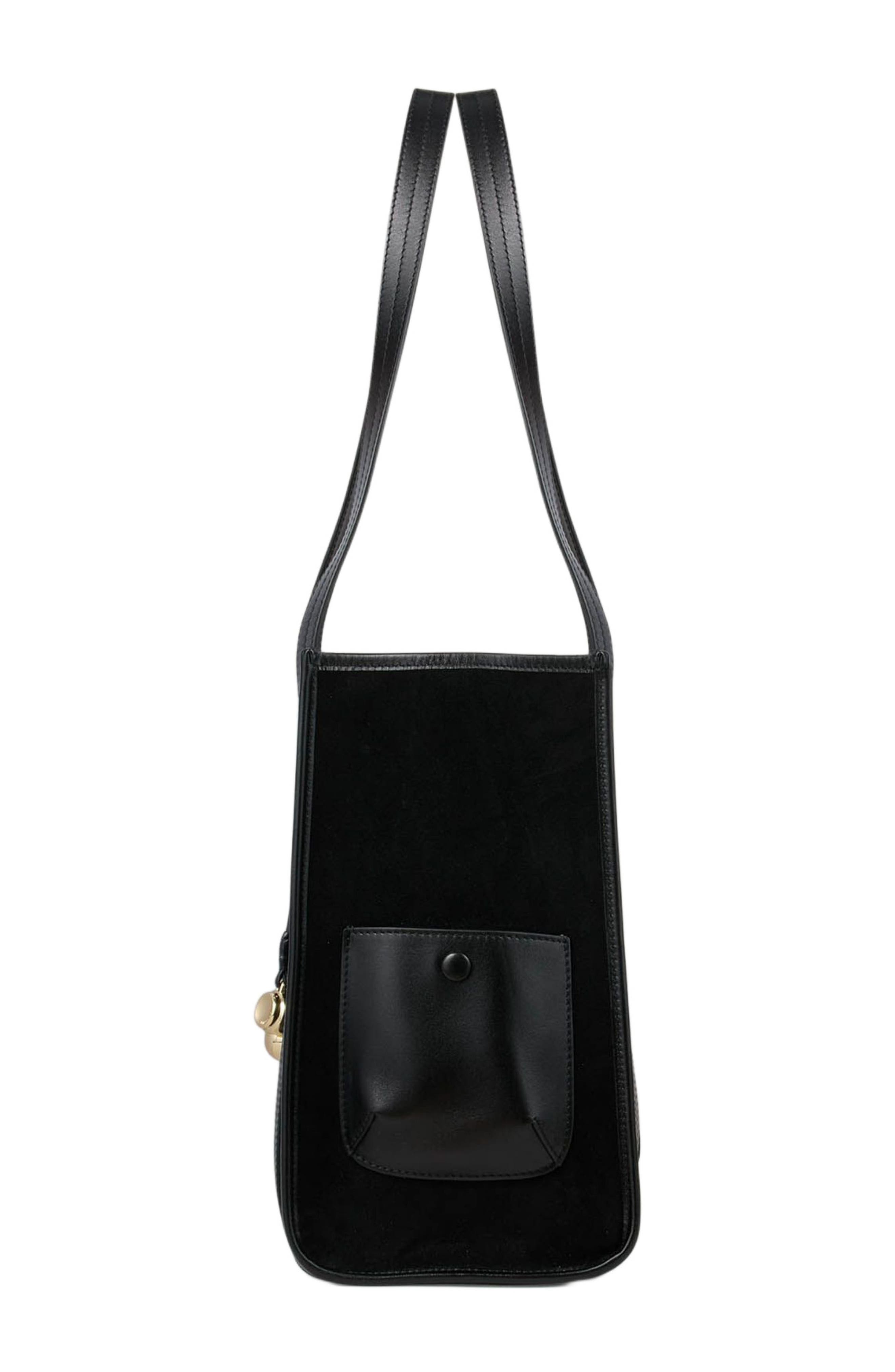SANDRO Soft suede shopping bag, Alternate, color, Black