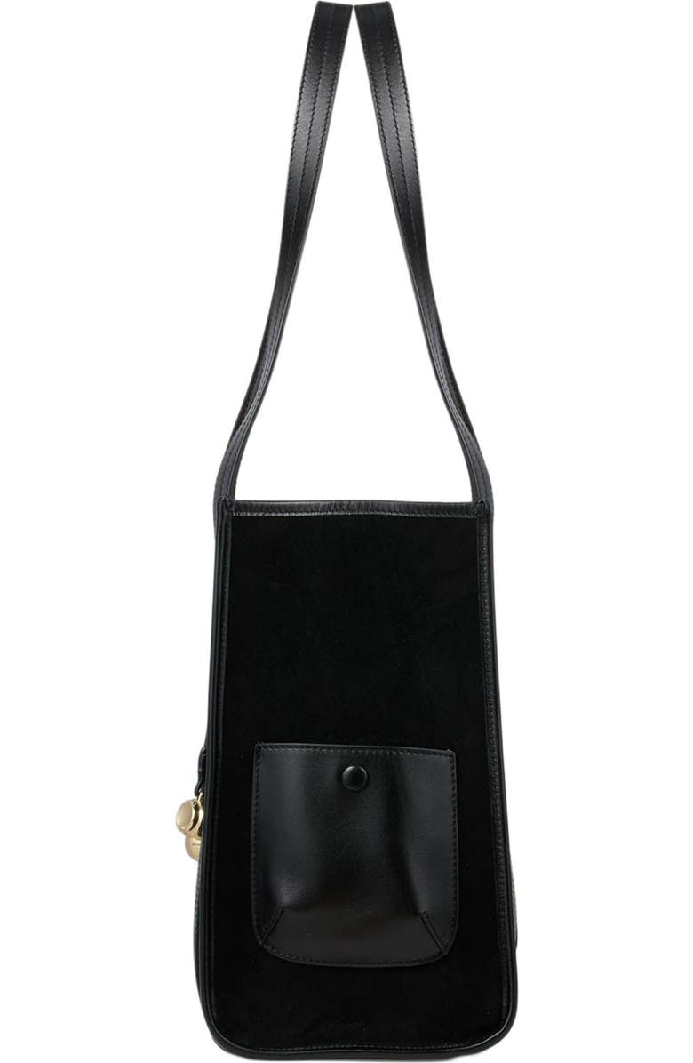 SANDRO Soft suede shopping bag, Alternate, color, Black