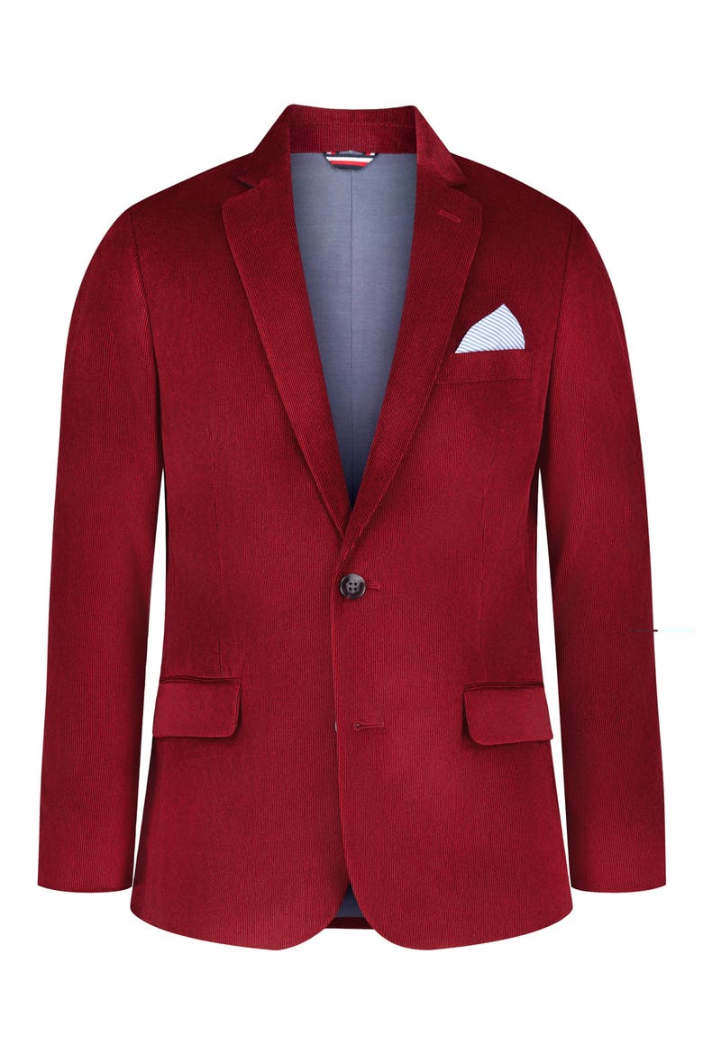 Kids' Corded Velvet Sportcoat, Main, color, BIKING RED