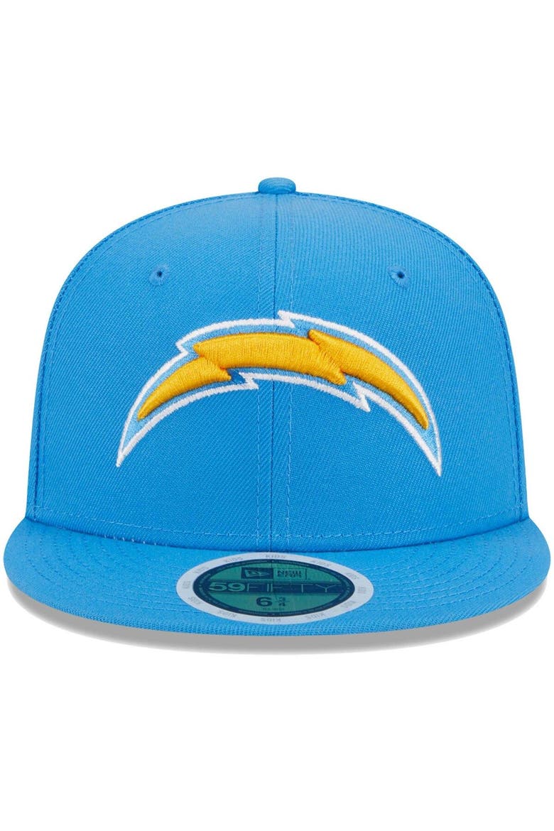 Youth New Era Powder Blue Los Angeles Chargers  Main 59FIFTY Fitted Hat, Alternate, color, Powder Blue