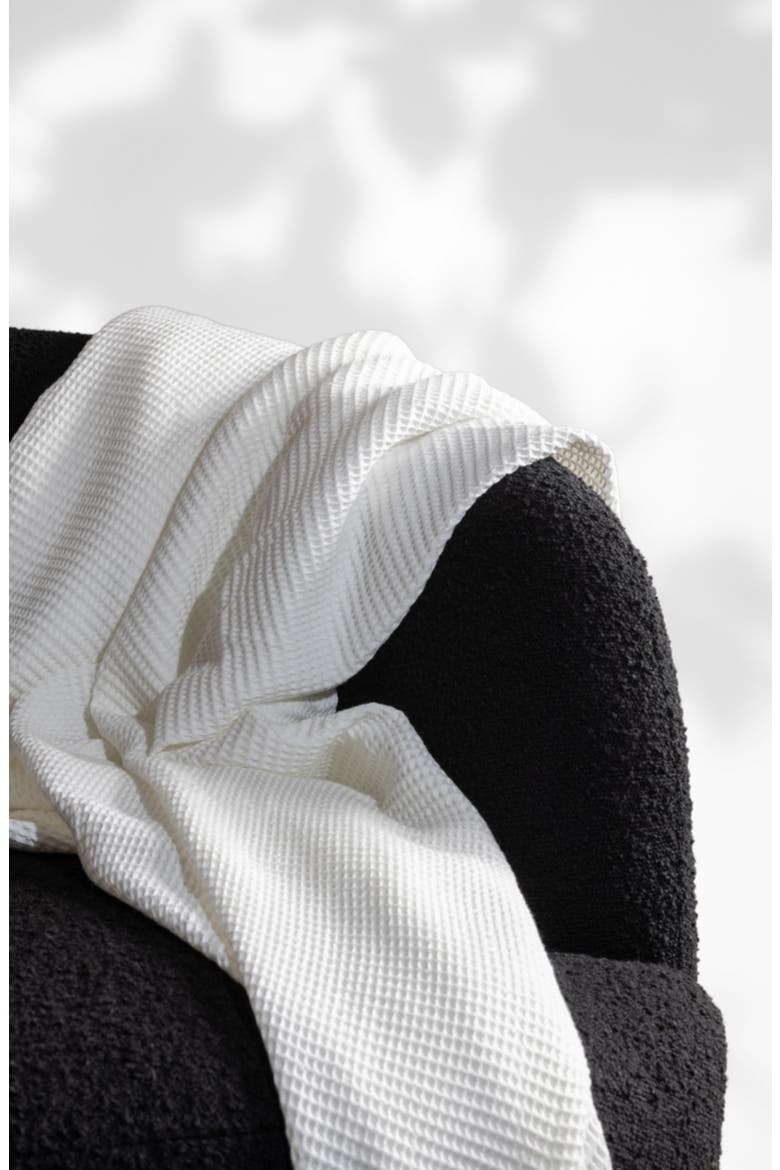 Textured Waffle Throw Blanket, Alternate, color, CLOUD