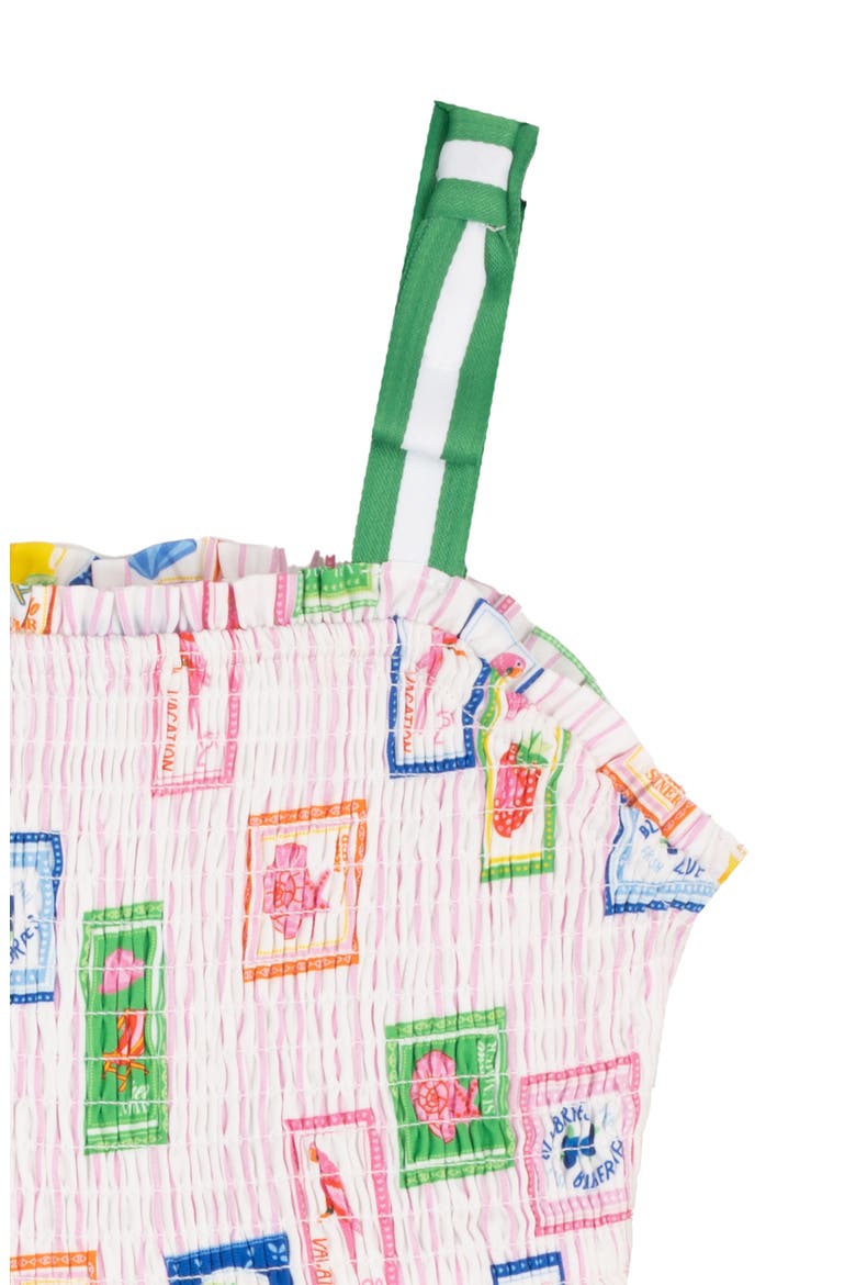 Kids' Printed Smocked Sundress, Alternate, color, PINK MULTI