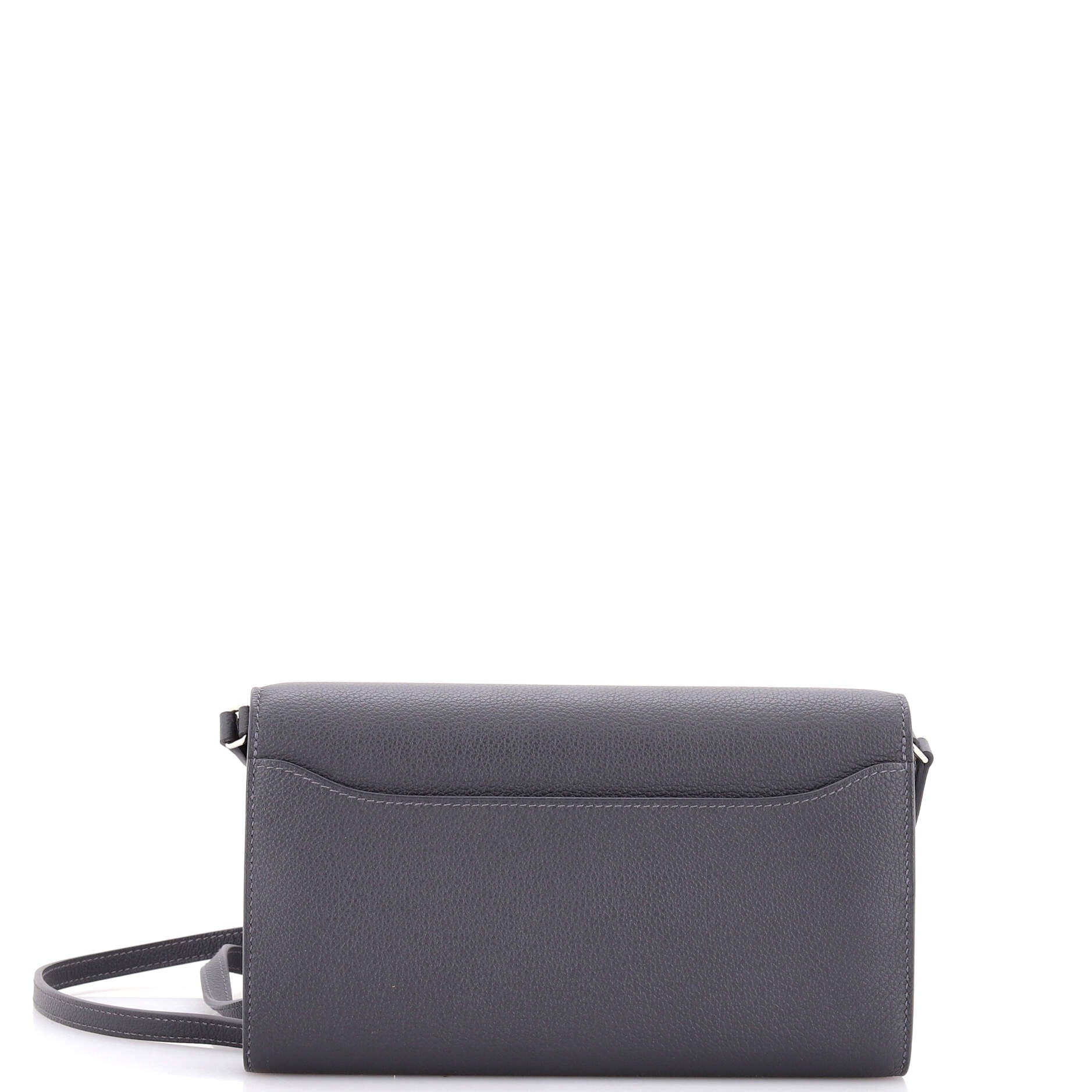 Pre-Owned Hermes Constance To Go Wallet Evercolor, Alternate, color, Gris Misty