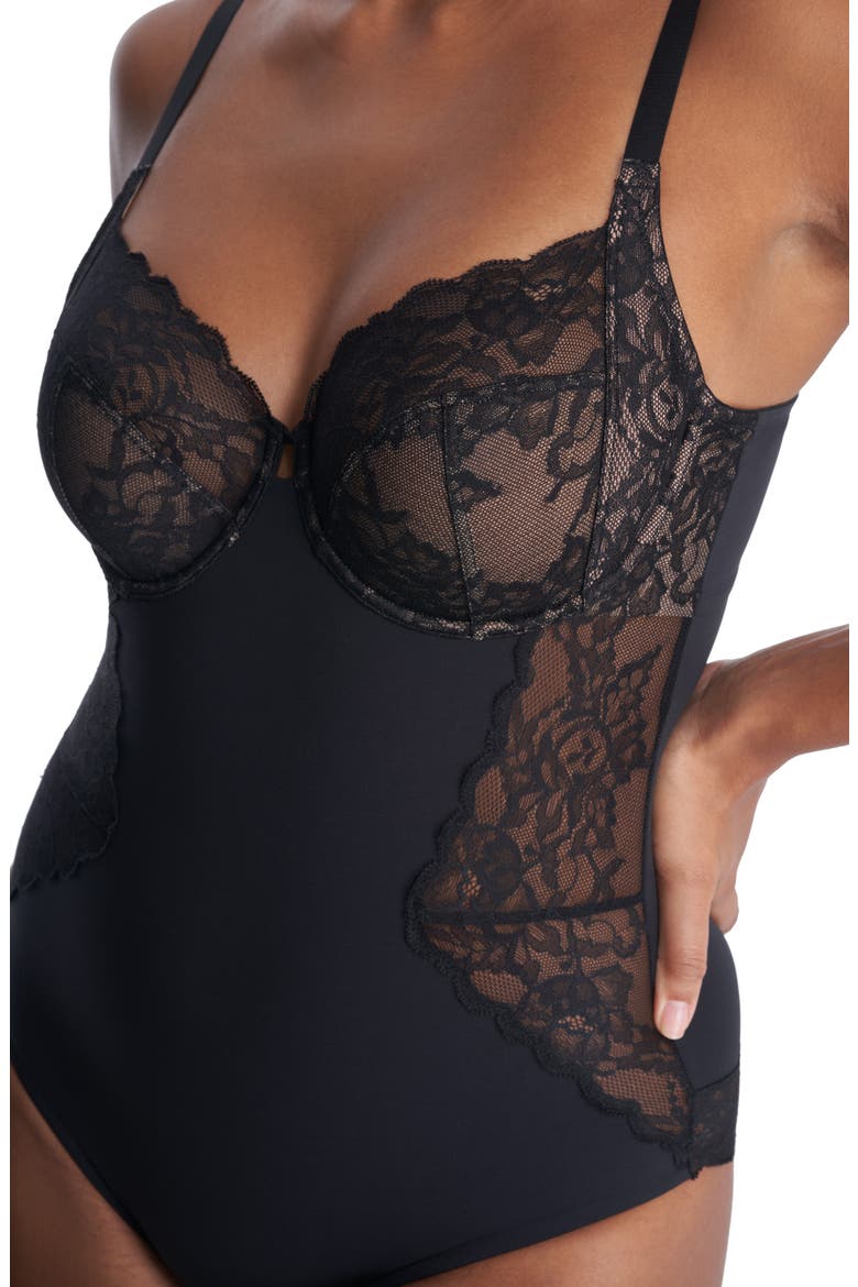 Statement Underwire Bodysuit, Alternate, color, BLK/ CAFE