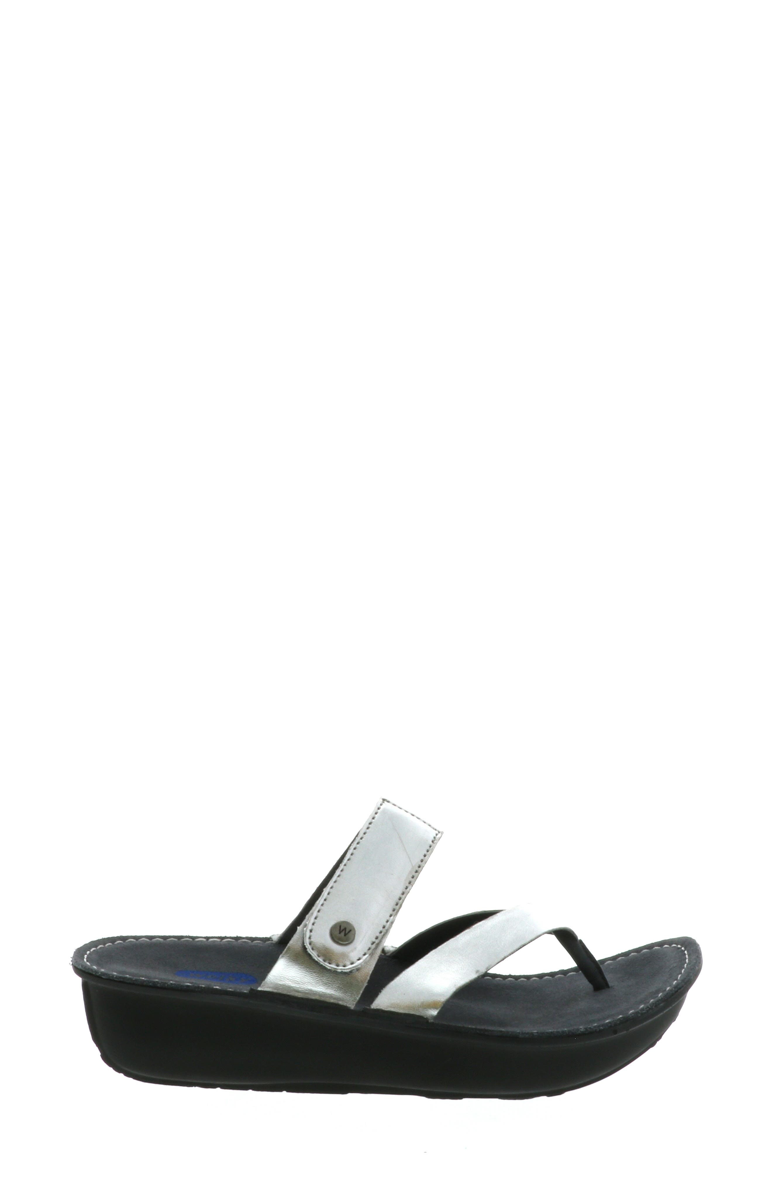Wolky Tahiti Platform Sandal, Alternate, color, Silver Metallic