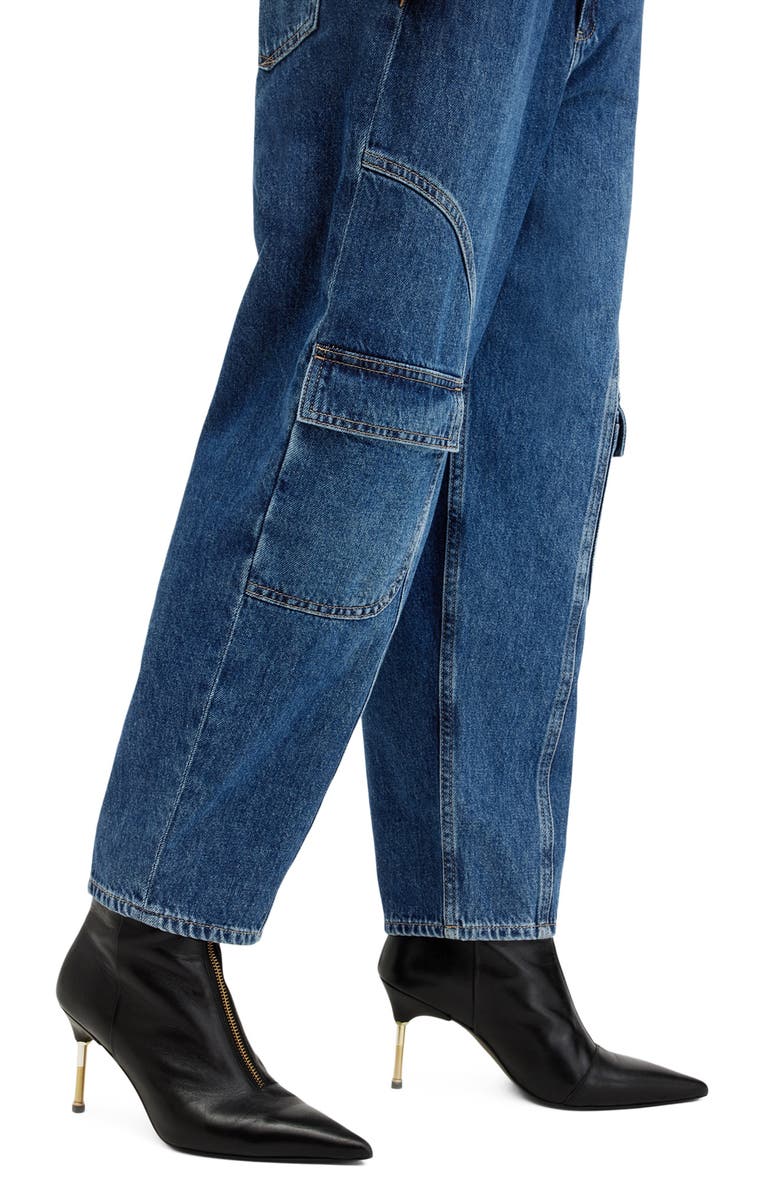 AllSaints Hailey High Waist Straight Leg Cargo Jeans, Alternate, color,